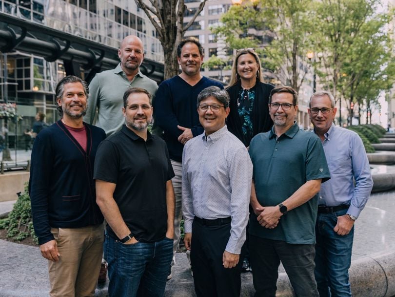 Prolaio’s leadership team (missing Derek Evans, General Manager) posing for a group photo in downtown Chicago&nbsp;